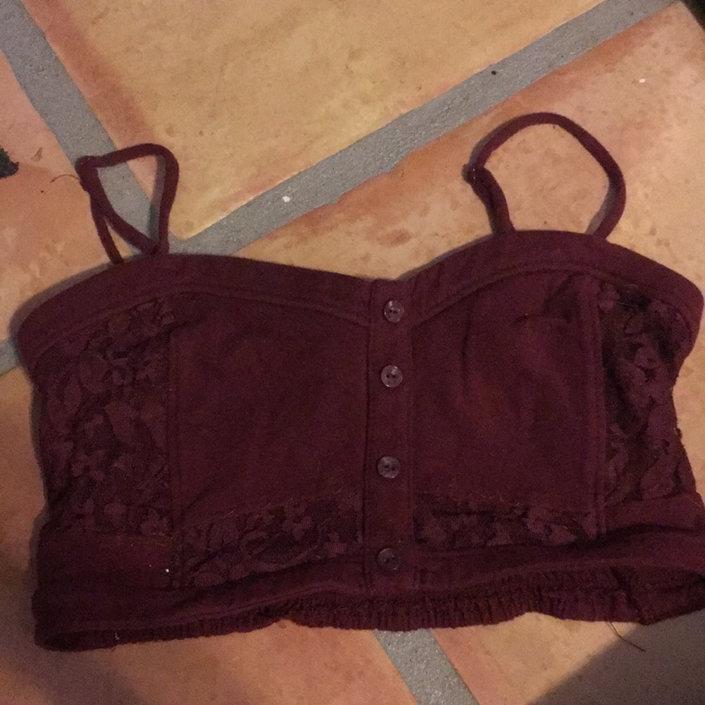 Burgundy small cropped shirt